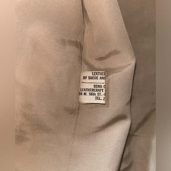 Vintage Taupe/Beige Leather Belted Trench Coat 24K by Dan di Modes Size S/M - Picture 10 of 16